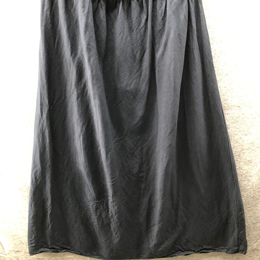 Lioness Linen Blend Strapless Maxi Dress Womens S Black Ruched A-Line Boning - Picture 4 of 11